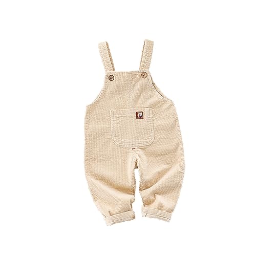 ACMEDE Baby Jungen Mädchen Cord Latzhose Ärmellose Strampler Overall Jumpsuit Gr. 74/80/86/92/98 Kleinkind Lange Hose mit Hosenträger Trägerhose Mit 1 Tasche von ACMEDE