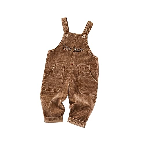 ACMEDE Baby Jungen Mädchen Cord Latzhose Ärmellose Strampler Overall Jumpsuit Gr. 74/80/86/92/98 Kleinkind Lange Hose mit Hosenträger Trägerhose Mit 2 Tasche von ACMEDE