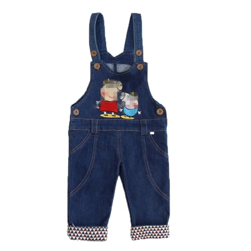 ACMEDE Baby Jungen Mädchen Denim Overall Latzhose 6 Month- 5 Jahre Strampler Overall Weich Baumwolle Jeans Hose mit Hosenträger Größe 74 80 86 92 104 106 120 von ACMEDE