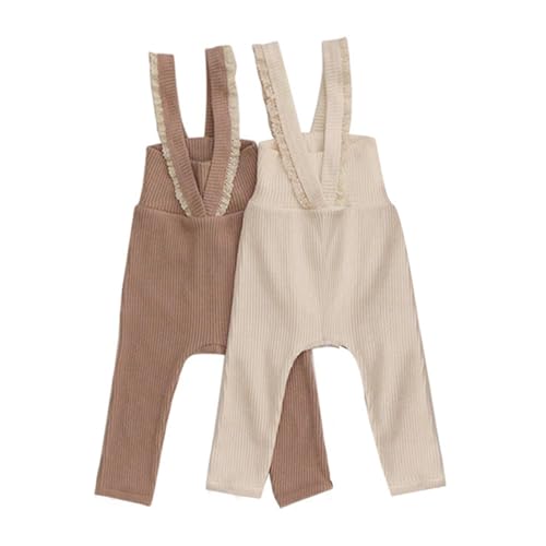 ACMEDE Baby Jungen Mädchen Gestrickt Latzhose Gr. 62/68/74/80/86 Baby Ärmellose Strampler Jumpsuit Gestrickt Leggings Overall Kleinkind Lange Hose Leggings Frühling Herbst 3 Monate-2.5 Jahre von ACMEDE