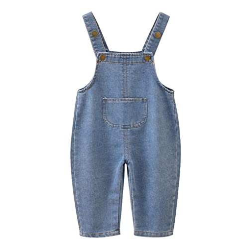 ACMEDE Baby Jungen Mädchen Jeans Latzhose mit Große Tasche 6-12 Monat 1-5 Jahre Denim Jeans Hose mit Hosenträger Baby Kinder Overall 74 80 86 90 100 120 130 Jeanshose Latzhosen von ACMEDE