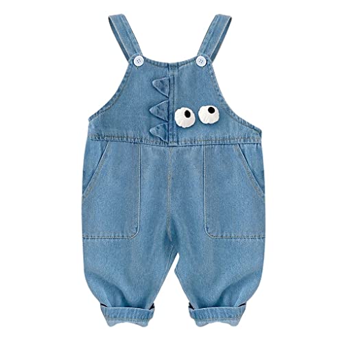 ACMEDE Baby Jungen Mädchen Jeans Latzhose mit Große Tasche 6-9-12 Monat 1-5 Jahre Denim Jeans Hose mit Hosenträger Baby Kinder Overall Jeanshose Latzhosen 74 80 86 90 100 120 von ACMEDE