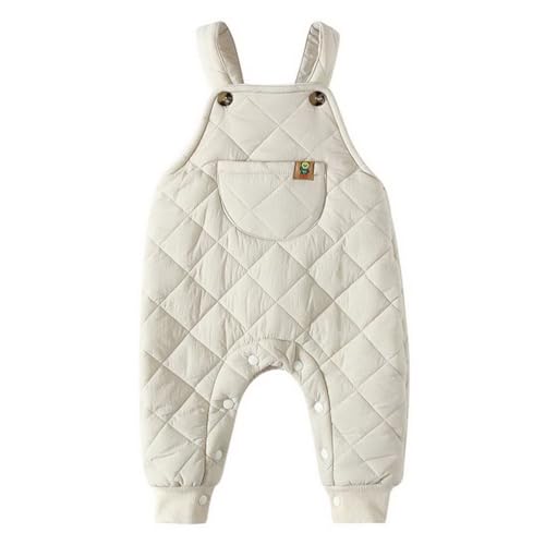 ACMEDE Baby Jungen Mädchen Latzhose mit Fleece gefüttert Ärmellose Strampler Overall Jumpsuit Gr. 70/74/80/86/92 Kleinkind lange Baby Dicke Warm Schneehose mit großen Taschen, 6 Monate-4 Jahre von ACMEDE