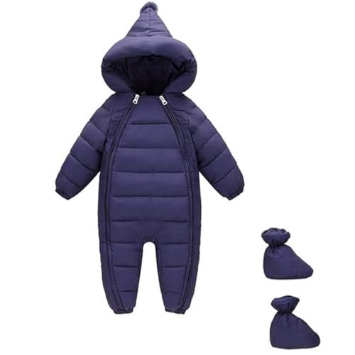 ACMEDE Baby Jungen Mädchen Schneeanzug Daunenanzug Strampler mit Kapuze Footies Quilted Pramsuit Outdoor Winter Babykleidung von ACMEDE