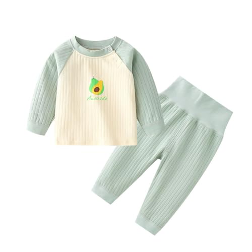 ACMEDE Baby Jungen Mädchen Thermounterwäsche 68/74/80/86/92/98Thermo Baumwolle Schlafanzug Langarm Rundhals Unterhemd + Hose Nachtwäsche Zweiteiliger Pyjamas Sets 3 Months- 3 Jahre von ACMEDE