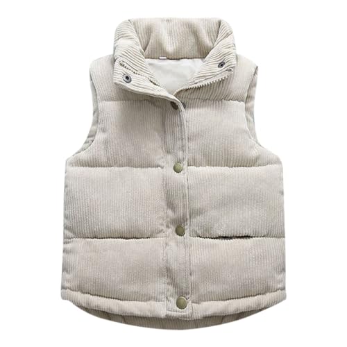 ACMEDE Baby Kinder Jungen Mädchen Cordweste Gr. 80/86/92/98/104 kinder Mantel Ärmellos Weiche Steppweste Stehkragen Gr. 110/116/122/128/134 Winter Warme Weste Jacke mit Reißverschlus 2-9 Jahre von ACMEDE