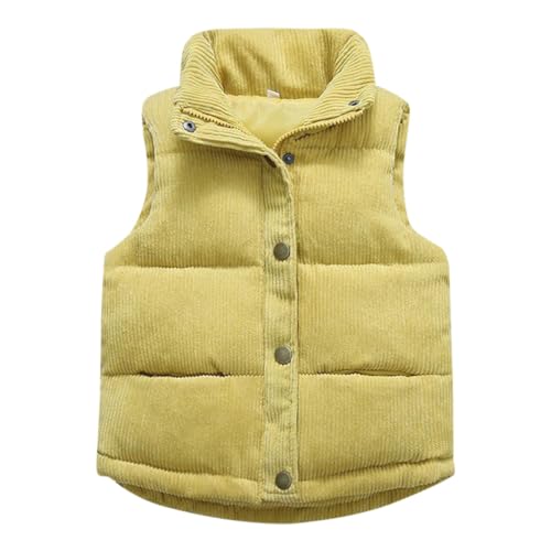 ACMEDE Baby Kinder Jungen Mädchen Cordweste Gr. 80/86/92/98/104 kinder Mantel Ärmellos Weiche Steppweste Stehkragen Gr. 110/116/122/128/134 Winter Warme Weste Jacke mit Reißverschlus 2-9 Jahre von ACMEDE