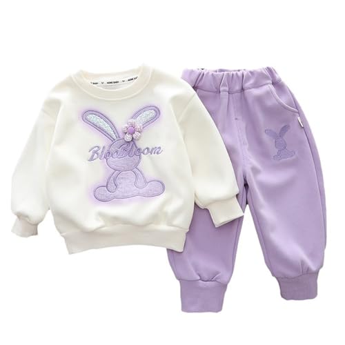 ACMEDE Baby Kleidung Set 6 Monate -4 Jahre, 2PCS baby Mädchen Trainingsanzug Pullover Sweatshirt Langarmshirt mit Hasenaufdruck +Jogginghosen Bekleidungset Gr. 70/74/80/86/92/98/104/110 von ACMEDE