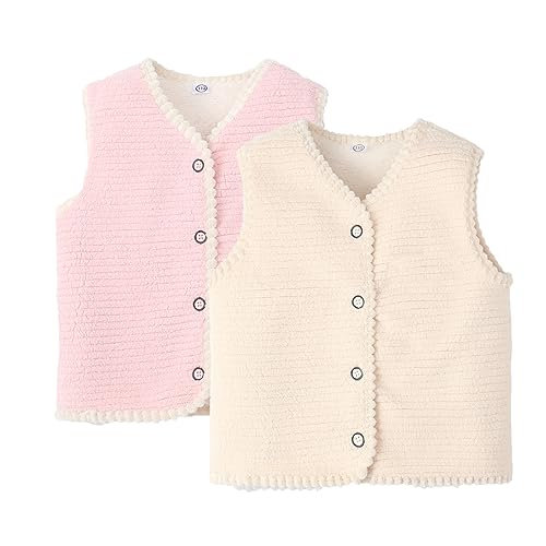 ACMEDE Baby Kleinkind Doppelseitig Fleeceweste 74/80/86/92/104 Jungen Mädchen Polar Fleece Weste Ärmellose Kinderjacke Kinderweste mit Druckknopf 116/122/128 Baby Outdoorweste 9 Monate-7Jahre von ACMEDE