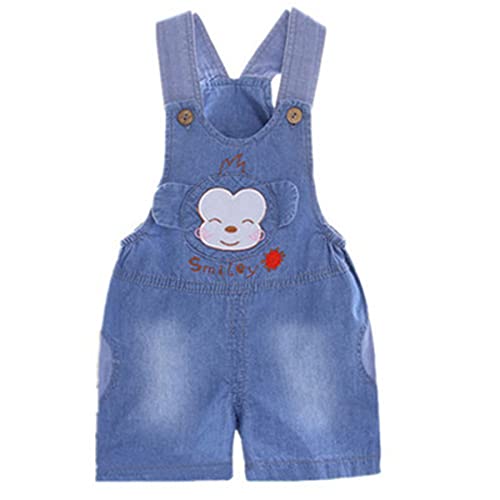 ACMEDE Baby Kurze Latzhose Süße Sommer Jeans Overalls Gr. 74/80/86/92/98 Kleinkind Denim Cartoon 3D Tier Shortalls Dungarees Bib Overalls Jumpsuit Sommer Kurz jeanhose Denim Baumwolle Lose Shorts von ACMEDE