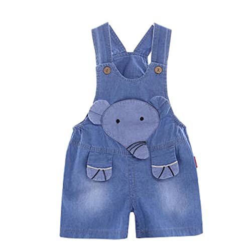 ACMEDE Baby Kurze Latzhose Süße Sommer Jeans Overalls Gr. 74/80/86/92/98 Kleinkind Denim Cartoon 3D Tier Shortalls Dungarees Bib Overalls Jumpsuit Sommer Kurz jeanhose Denim Baumwolle Lose Shorts von ACMEDE