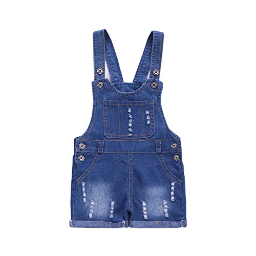 ACMEDE Baby Latzhose Sommer Kurz Hose Denim Baumwolle Lose Shorts Einteiler Overall Lang Hose Destroyed Jeans Overall Kurz Latzshorts Für Mädchen Junge von ACMEDE