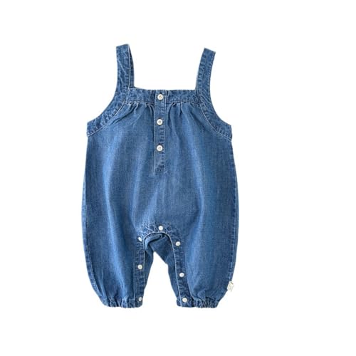 ACMEDE Baby Mädchen Dünn Denim Latzhose Strampler Overall Gr. 68/74/80/86/92/98, Weich Baumwolle Jeans Hose mit Hosenträger Baby Denim Latzhose jumpsuit 6 Monate - 3 Jahre von ACMEDE