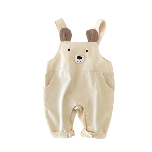 ACMEDE Baby Mädchen Dünn Latzhose Strampler Overall mit 3D Bären Gr. 68/74/80/86/92/98, Weich Baumwolle Jeans Hose mit Hosenträger Baby Denim Latzhose jumpsuit 6 Monate - 3 Jahre von ACMEDE