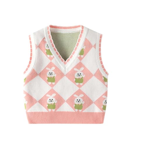 ACMEDE Baby Mädchen Jungen Ärmellose Weste Strickjacke 68/74/80/86/92 weich Ärmellose Pullunder Strickweste 98/104/116/122, Frühling Herbst Weste V-Ausschnitt 3 Monate-7 Jahre von ACMEDE