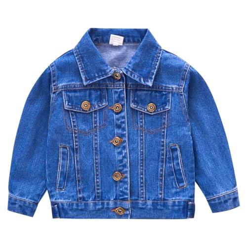 ACMEDE Baby Mädchen Jungen Jeansjacke Denim Mantel Kleinkinder Langarm Denim Tops Kleidung Frühling Herbst Cowboy Casual Outwear Mädchen Denim Mantel Umlegekragen, 6 Monate - 7 Jahre von ACMEDE