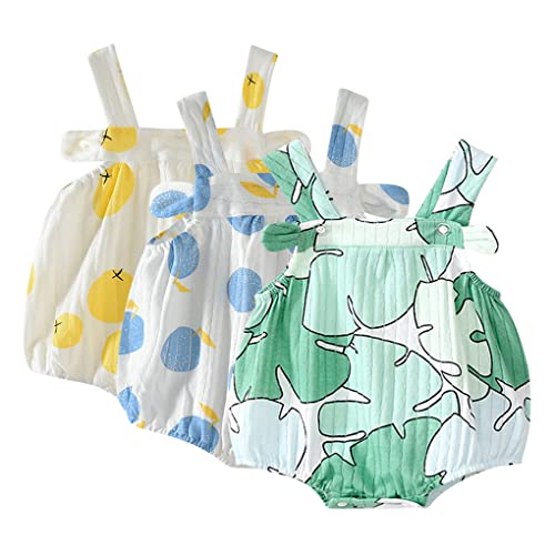 ACMEDE Baby Mädchen Pyjama Schlafanzug Sommer, baby body kurzarm 62 68 74 80 86 mädchen 3er-Pack Baby Mädchen Spieler Strampler Baumwolle Sommer Dünne einteilige Overalls 0-24 Monate von ACMEDE
