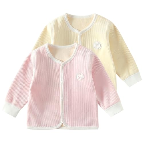 ACMEDE Baby Mädchen fleecejacke jungen 0-18 Monate, 2er pack Sweater Jacket mit Microfleece Thermo Unterwäsche mantel Warme Winter fleece Sweatjacke Gr. 56/62/68/74/80 von ACMEDE