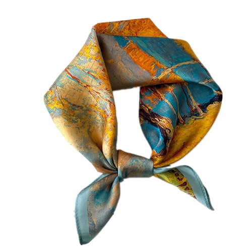 ACMEDE Damen Seidentuch Schal 100% Maulbeerseide Seidenschal Mädchen Bandana Kopftücher Damen Seidentuch Halstuch Seidenschal Bandana Vierecktuch Kopftuch 53x53cm von ACMEDE