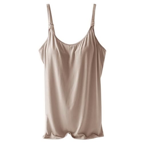 ACMEDE Damen Still-Top ohne Bügel Mutterschaft Tanktop Unterhemd mit Integriertem BH Schwangeres Stillshirt aus Baumwolle Umstandsmode T-Shirt Damen Still Umstands Top von ACMEDE