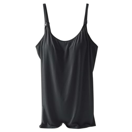 ACMEDE Damen Still-Top ohne Bügel Mutterschaft Tanktop Unterhemd mit Integriertem BH Schwangeres Stillshirt aus Baumwolle Umstandsmode T-Shirt Damen Still Umstands Top von ACMEDE