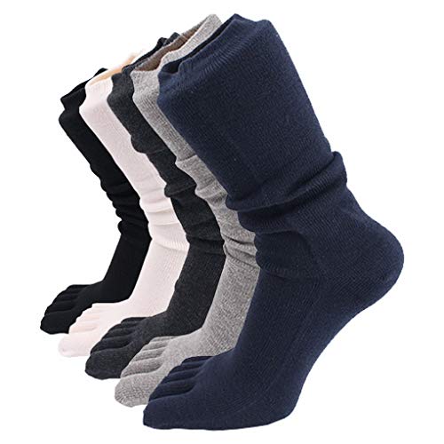 ACMEDE Dick Zehensocken Herren Five Finger Socken Winter Warm Thermo Strümpfe aus Baumwolle Männer Sport Sneaker Socken mit Zehen, Größe 39-44, 5 Paare von ACMEDE