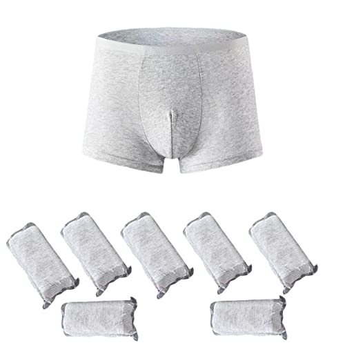 ACMEDE Einweg-Boxershorts für Herren Einweg 100% Baumwolle Trunks Men Unterwäsche Unterhosen Männer Baumwolle Unterwäsche Travel Boxer Briefs Tragbare Shorts Grau 45-90kg von ACMEDE