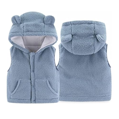 ACMEDE Fleeceweste Kleinkinder Mädchen Jungen 6 Monate~5 Jahre Kapuzenweste mit Reißverschluss Kinder Jacke Ärmellos Warmer Fleece Weste Mädchen Warme Gefüttert Ärmellose Jacke Höhe 70-125cm von ACMEDE