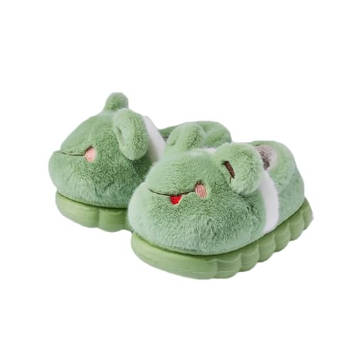 ACMEDE Hausschuhe Mädchen EU 29-36 Lustige Pantoffeln Plüsch Jungen Frosch Plüsch Pantoffeln Kinder Wärme Weiche Hausschuhe Hase Winter Cartoon Leicht rutschfeste Slippers von ACMEDE