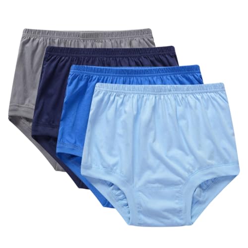 ACMEDE Herren Boxershorts Slips Baumwolle Senioren Hohe Taille Unterwäsche Übergröße S-3XL, Herren Lockere Baumwolle Slips Boxershorts for Mittlere und ältere Menschen, 50kg-90kg von ACMEDE