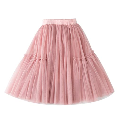 ACMEDE Kinder Tüllrock Rock Damen mit Gummiband Baby Mädchen Tutu Prinzessin Tüll Unterrock Pettiskirt Sommerrock Lang Falten Rock Ballet Prinzessin A-Linien Petticoat Kleider von ACMEDE