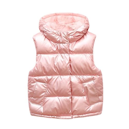 ACMEDE Kinder Weste Steppweste mit Kapuzen Mädchen Jungen Daunenweste Winter Weste Jacke Kapuzenweste Unisex Kapuzenweste Ärmellos Winterjacke für 4-10 Jahre von ACMEDE