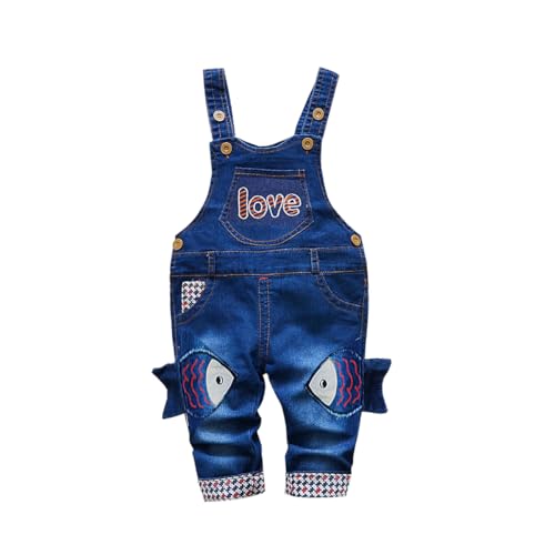 ACMEDE Latzhose Baby Jungen Mädchen Gr. 74/80/86/92/98 Jeanshose Latzhosen Jeans Hosen Baby Kinder Overall Blau Denim Langarmhose von ACMEDE