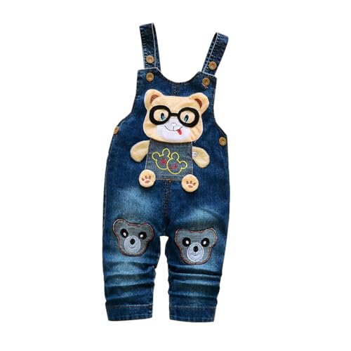 ACMEDE Latzhose Baby Jungen Mädchen Gr. 74/80/86/92/98 Jeanshose Latzhosen Jeans Hosen Baby Kinder Overall Blau Denim Langarmhose von ACMEDE