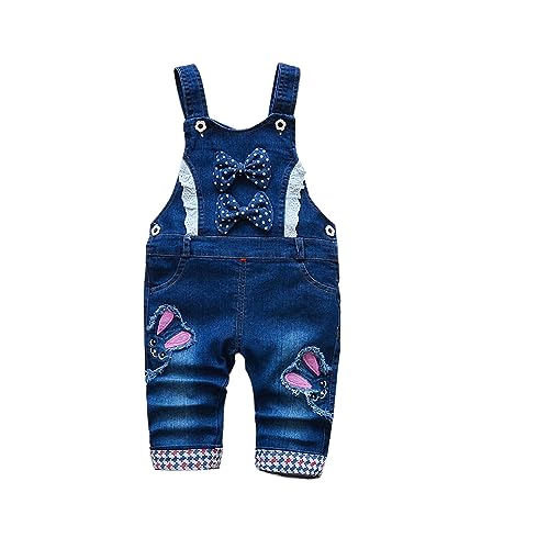 ACMEDE Latzhose Baby Jungen Mädchen Gr. 74/80/86/92/98 Jeanshose Latzhosen Jeans Hosen Baby Kinder Overall Kleinkind Denim Cartoon 3D Tier Denim Latzhose Langarmhose von ACMEDE