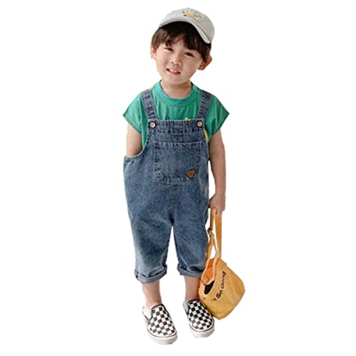 ACMEDE Latzhose Baby Jungen Mädchen Jeans Latzhose Strampler Overalls Weiche Baumwolle Denim Hose Jeanshose Dünn Baby Kinder Overall für Frühling Sommer Größe 74/80/86/90/92/98 von ACMEDE