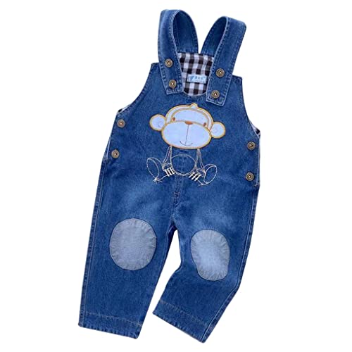 ACMEDE Latzhose Baby Jungen Mädchen Jeanshose Latzhose Strampler Overalls Weiche Baumwolle Denim Hose Dünn für Frühling Sommer 12-18-24 Monate-3Jahre von ACMEDE