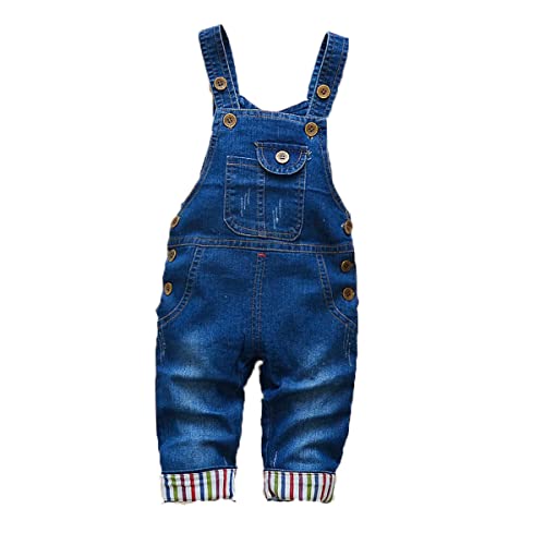 ACMEDE Latzhose Kinder Baby Jungen Mädchen Jeanshose Latzhosen Jeans Hosen Baby Kinder Overall (90) von ACMEDE