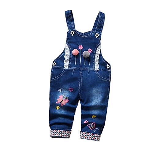 ACMEDE Latzhose Kinder Baby Jungen Mädchen Jeanshose Latzhosen Jeans Hosen Baby Kinder Overall (Stil 3, 1-2 Jahre) von ACMEDE