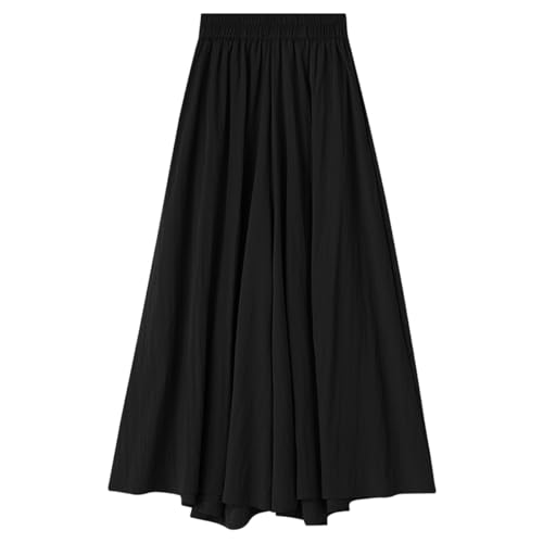 ACMEDE Leichte Culotte Hose Damen Sommerhose Hosenrock Baggy Palazzo Hose mit weitem Bein Einfarbig Casual Freizeithose Pants mit Seitentaschen Flowy Lang Weite Hose mit extra breitem Saum Strandhose von ACMEDE