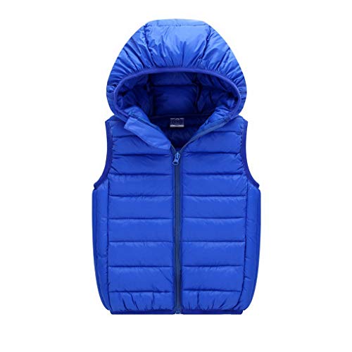 ACMEDE Leichte Daunenweste Jungen Mädchen, Freien Steppweste mit Kapuze, ärmellose Jacke Weste Winter Kapuzenweste Outfits 4-14 Jahre von ACMEDE