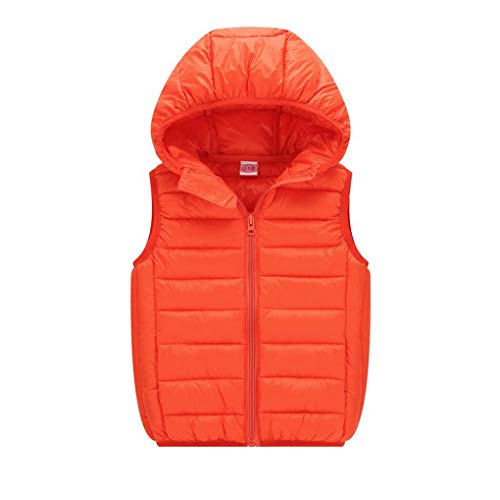 ACMEDE Leichte Daunenweste Jungen Mädchen, Freien Steppweste mit Kapuze, ärmellose Jacke Weste Winter Kapuzenweste Outfits 4-14 Jahre von ACMEDE