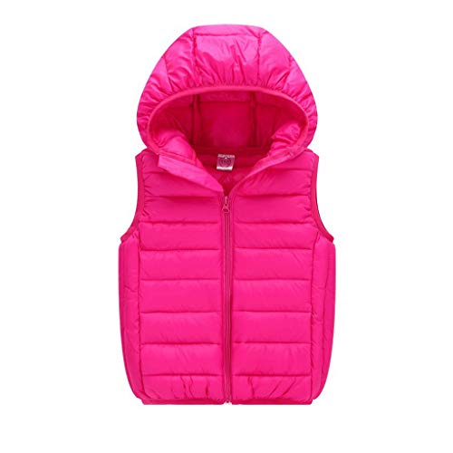 ACMEDE Leichte Daunenweste Jungen Mädchen, Freien Steppweste mit Kapuze, ärmellose Jacke Weste Winter Kapuzenweste Outfits 4-14 Jahre von ACMEDE