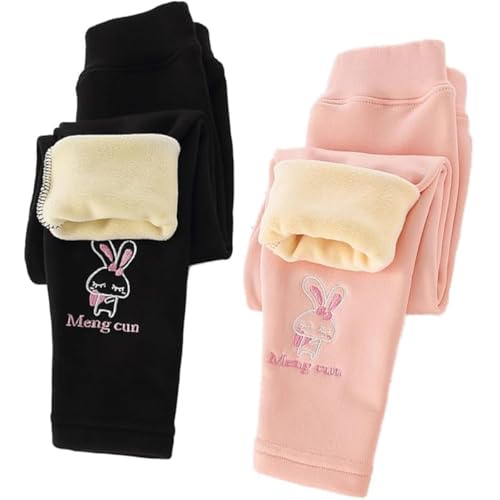 ACMEDE Mädchen Leggings Thermo Gr. 86/92/98/104/116/128/134 Dick Fleece Warm Gefüttert Hosen Herbst Winter Thermo Hose Dicker Baumwolle Jeggings mit Fleecefutter für Mädchen 2-8 Jahre von ACMEDE