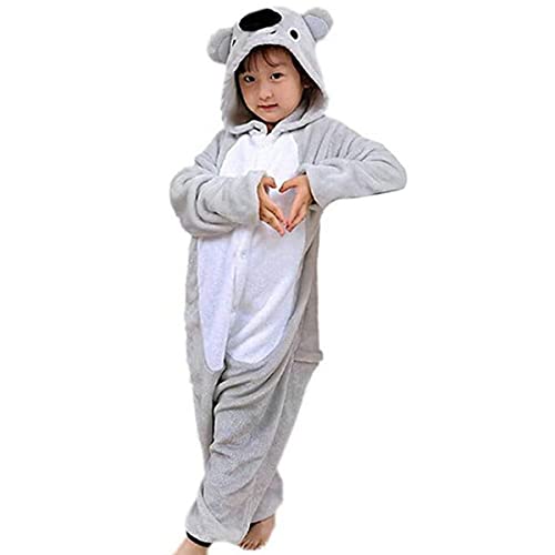 ACMEDE Mädchen Strampelanzug Koala Schlafoverall für Kinder Kostüm Schlafanzug Flanell Halloween Pyjamas Koala Onesie Tier Cosplay Kostüm Schlafanzug mit Kapuze Jumpsuit (85) von ACMEDE