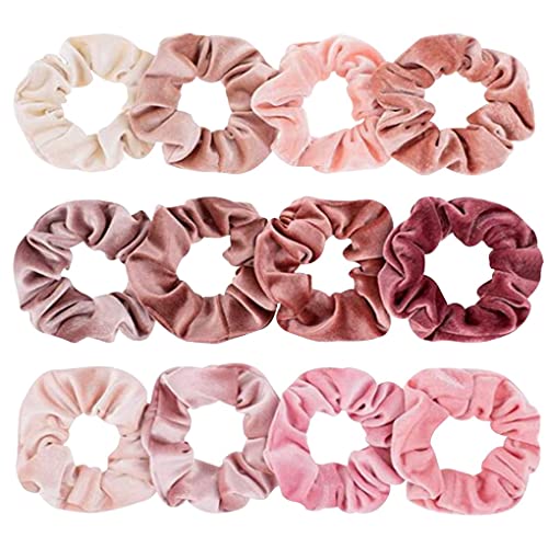 ACMEDE Scrunchies Samt groß Hair Haargummis Velvet Elastics Haarband 12 Stück Haargummis Samt elastische Haargummis Haargummis Mädchen Scrunchie für Frauen oder Mädchen Haarschmuck von ACMEDE