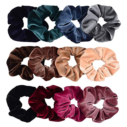 ACMEDE Scrunchies Samt groß Hair Haargummis Velvet Elastics Haarband 12 Stück Haargummis Samt elastische Haargummis Haargummis Mädchen Scrunchie für Frauen oder Mädchen Haarschmuck von ACMEDE