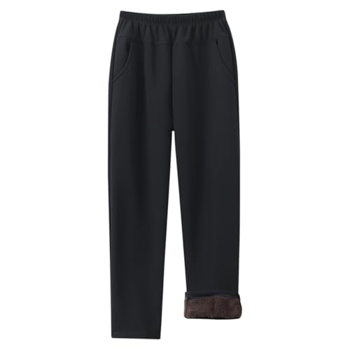 ACMEDE Thermohose Damen Fleece Leggings Winter Gefütterte Jogginghose Senioren Damen Verdickte Warme Fleecehose Sweathose mit 2 Taschen Casual Gerade Bein Fleece Freizeithose Gewicht 45-81kg von ACMEDE
