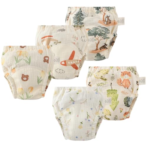 ACMEDE Töpfchen Trainingshose, 5er Pack Baby Trainingshosen Töpfchen Unterwäsche Kleinkinder Windelhosen Trainerhosen Toilettentraining Unterwäsche Trainingshose 6 Monate - 4 Jahre von ACMEDE