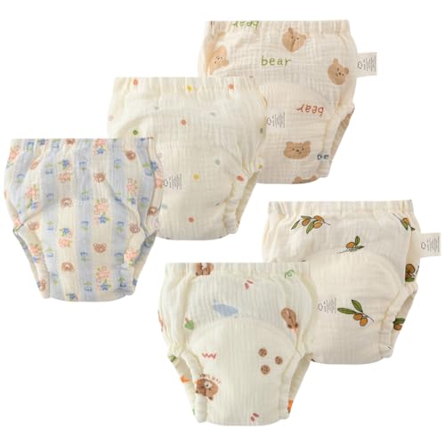 ACMEDE Töpfchen Trainingshose, 5er Pack Baby Trainingshosen Töpfchen Unterwäsche Kleinkinder Windelhosen Trainerhosen Toilettentraining Unterwäsche Trainingshose 6 Monate - 4 Jahre von ACMEDE